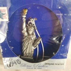 Statue of liberty Ornament Gloria Duchin Pewter USA Patriotic GDI July 4 america